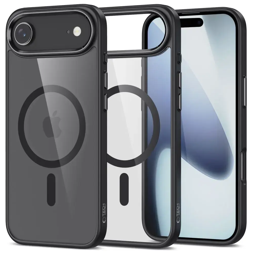 TECH-PROTECT MAGMAT maciņš ar MagSafe atbalstu telefonam Apple iPhone 17 Air melns - caurspīdīgs