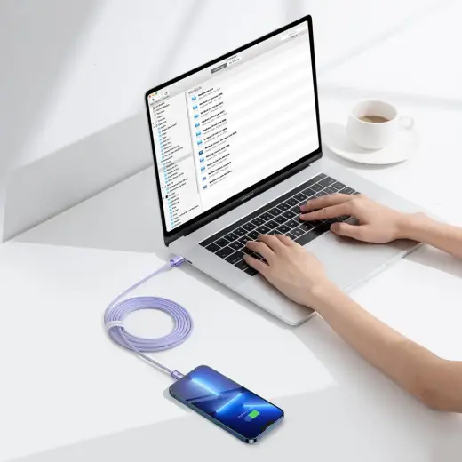 Baseus Crystal Shine Series data transfer and charging cable | USB-C to Lightning | 20W | 2m | purple