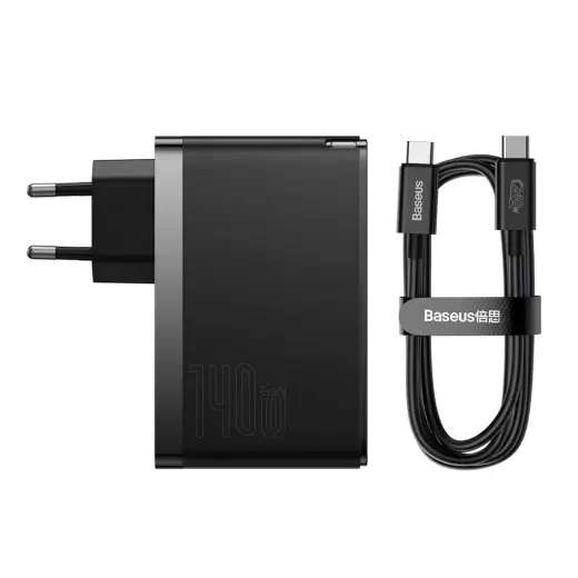 Baseus GaN5 Pro travel charger | 140W | GaN | USB-C, USB-A | black