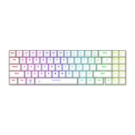 Wireless mechanical keyboard Dareu EK871 Bluetooth + 2.4G RGB (white)
