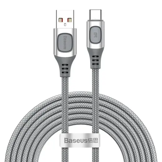 Quick Charge USB-C Baseus Flash, QC 3.0, Huawei SCP, Samsung AFC, 5A, 2m (silver)