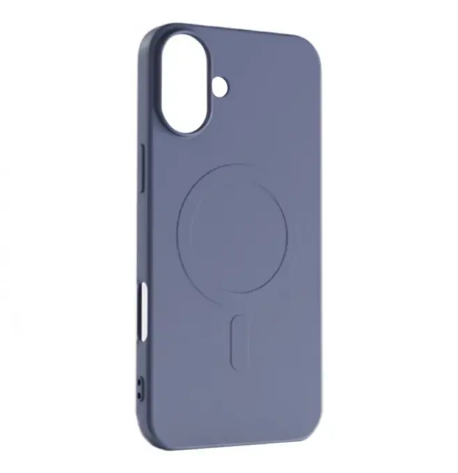 Liquid Silicone telefono dėklas su MagSafe palaikymu iPhone 16 Pro mėlynas