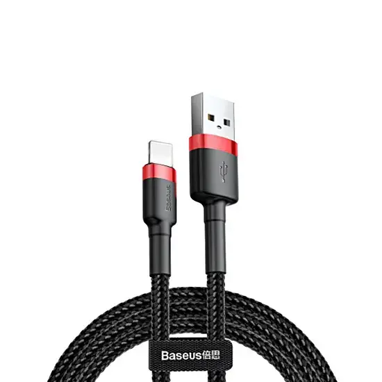 Baseus CALKLF-A19 datu pārraides un uzlādes vads | USB-A uz Lightning | 12W | 0.5m | sarkans, melns