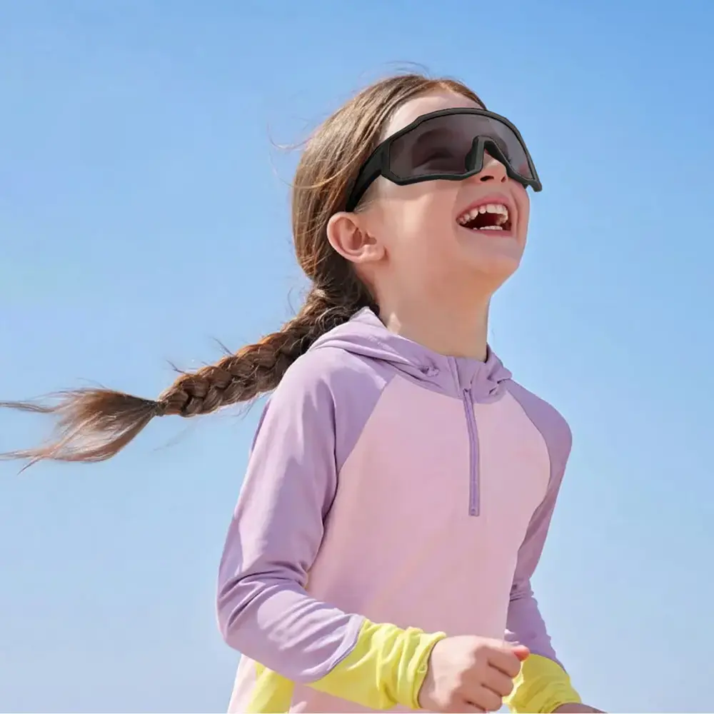 Rockbros SP383 Polarized Mirror Kids Cycling Glasses with UV400 Protection - Black