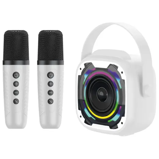 Blavec Portable Bluetooth Speaker WS-08 Karaoke Idol - 8W with 2 microphones (WS08-2MW) white