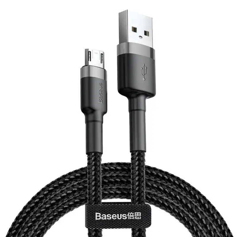 Baseus Cafule datu pārraides un uzlādes vads | USB-A uz Micro USB | 10W | 3m | pelēks, melns