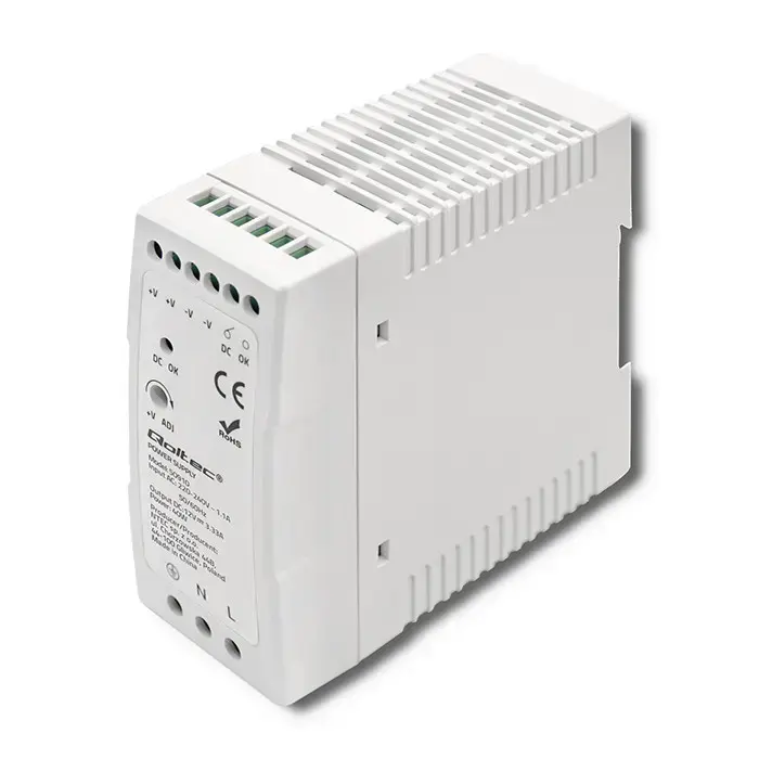 Qoltec DIN rail power supply | 40W | 12V | 3.33A | White | Slim