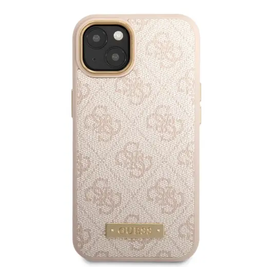 Guess PU 4G MagSafe Compatible Case for iPhone 14 Plus Pink