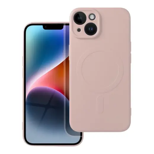 Silicone Mag Cover maciņš ar MagSafe atbalstu telefonam iPhone 14 rozā