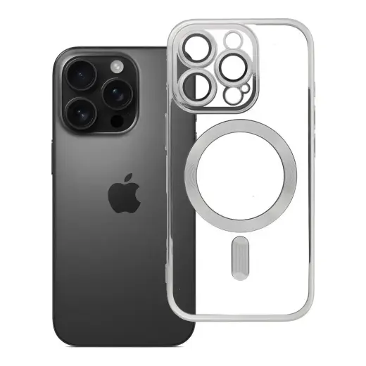 Electro Mag telefono dėklas su MagSafe palaikymu iPhone 16 Pro pilkas