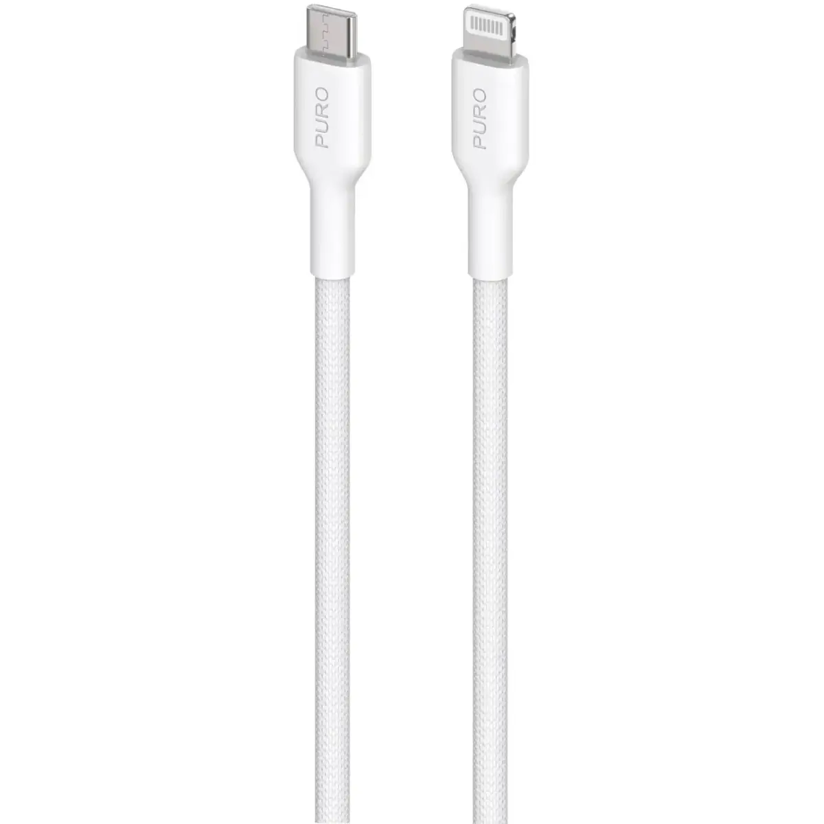 Puro Fabrik datu pārraides un uzlādes vads | USB-C uz Lightning | 1.2m | balts