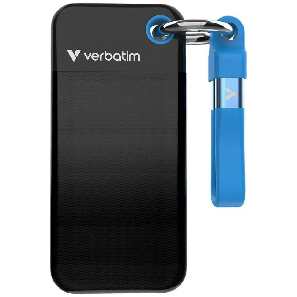 Verbatim Pocket SSD External Drive 128GB USB-C 3.2 Gen.2 Black and Blue 32433
