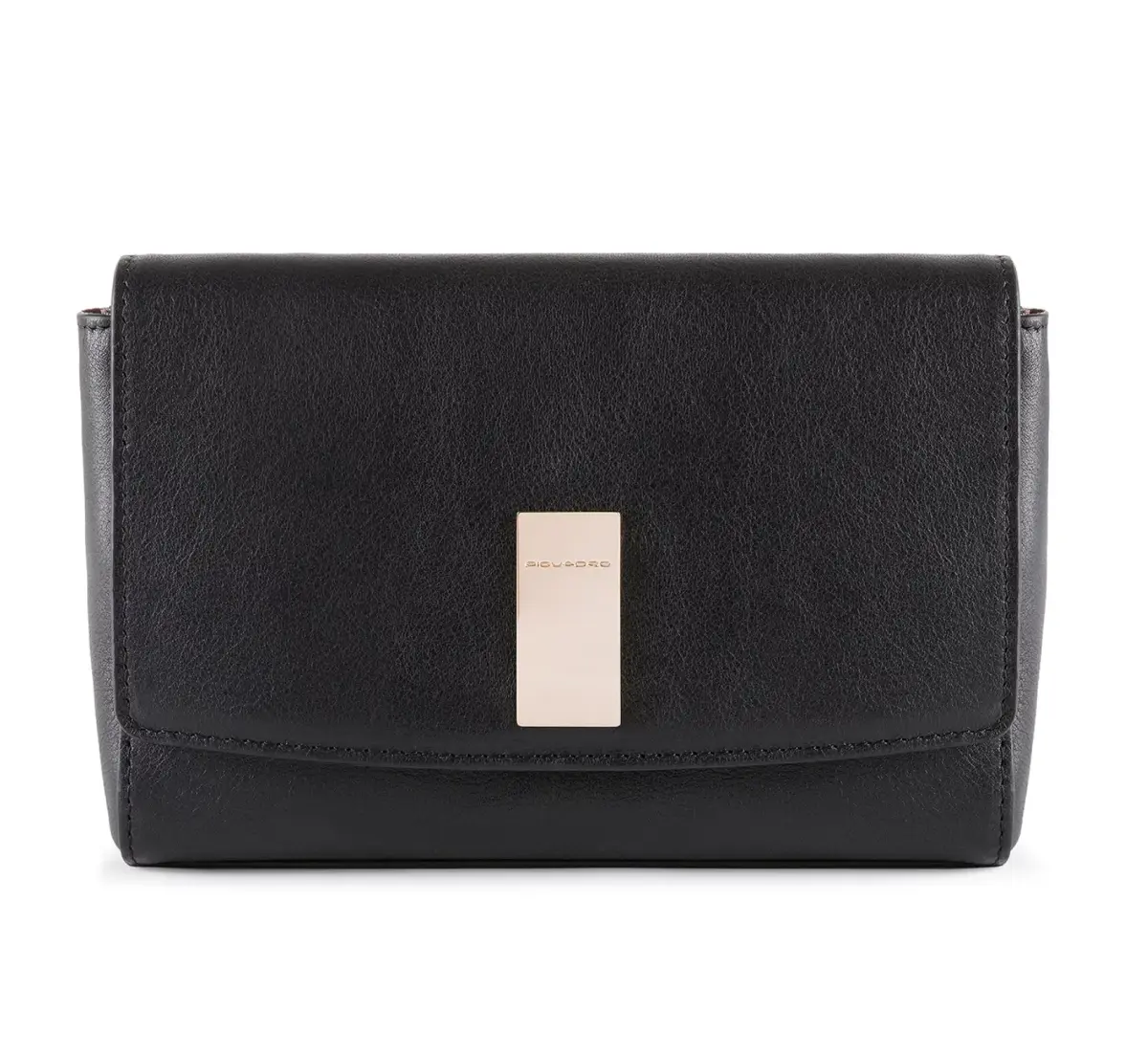 Piquadro, Dafne, Leather Handbag, Sistem RFID, Black, 19 cm