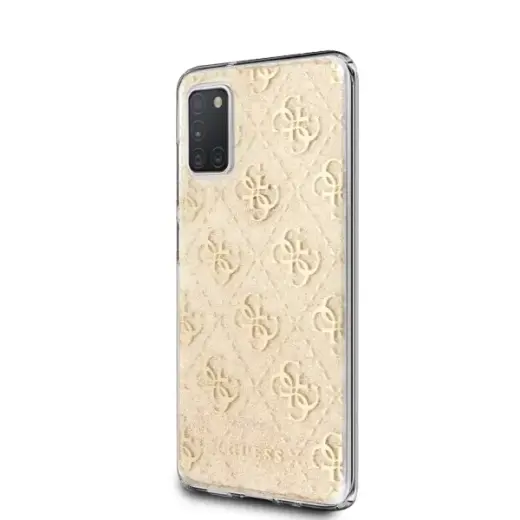 Guess GUHCA31PCU4GLGO A31 A315 złoty|gold hard case 4G Glitter
