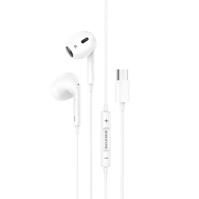 Borofone Earphones BM30 Max Acoustic with Type C plug with microphone (DAC) white