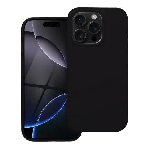 Silicone telefono dėklas iPhone 16 Pro juodas