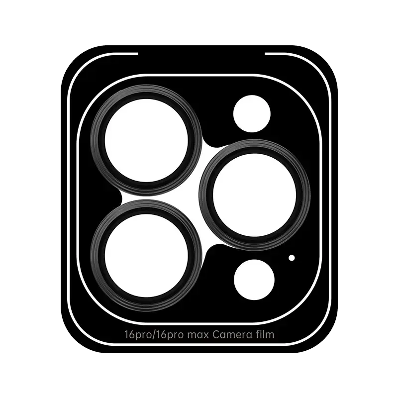 Rock Tempered glass Pure Series Camera Lens on camera for Iphone 16 Pro/16 Pro Max (lens 3 pieces) black