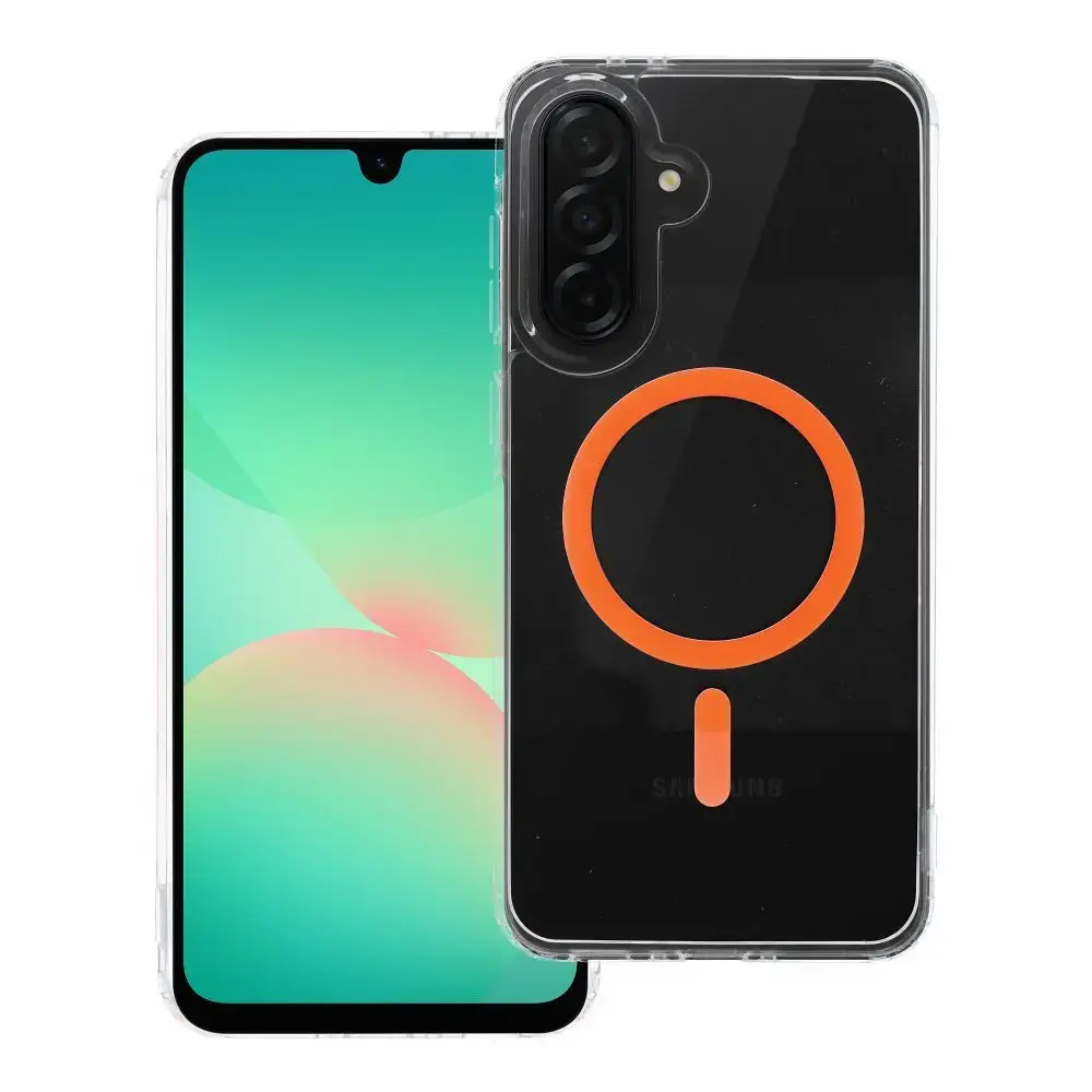 Case for Samsung A16 5G / A16 4G Drop Glue Colorful Ring Mag Cover compatible with MagSafe orange