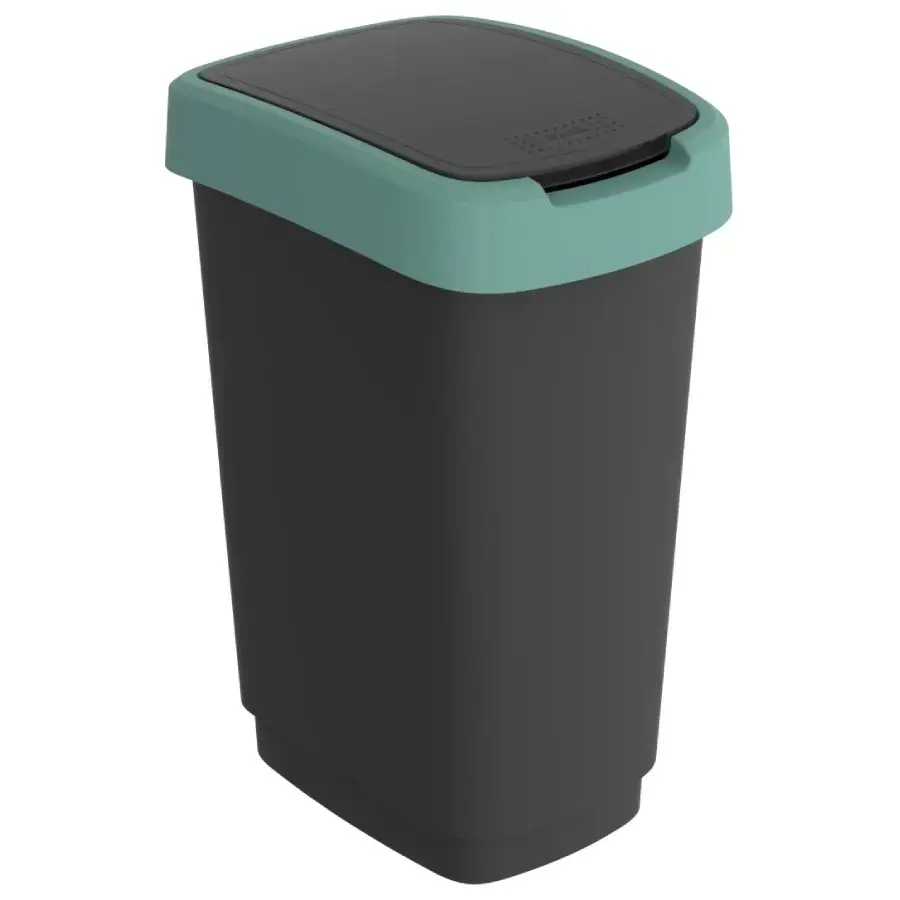 Atkrit.konteiners 25L Twist, melns/zaļš