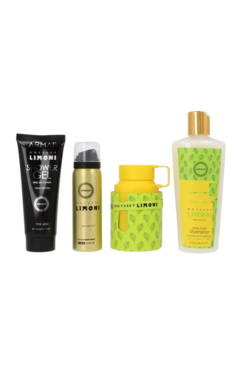 Set Armaf Odyssey Limoni Fresh Edition Edp 100ml + Perfume Body Spray 50ml + Shower Gel 100ml + Shampoo 250ml