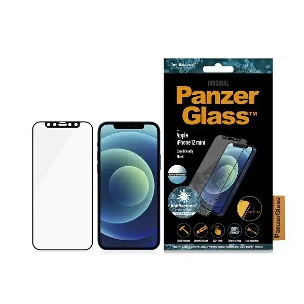 PanzerGlass E2E Anti-Glare iPhone 12Mini Case Friendly AntiBacterial Anti-Glare czarny/black