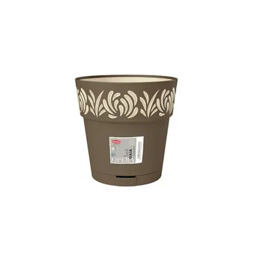 Lillepott koos kandikuga Gaia Ø20x19cm pruun