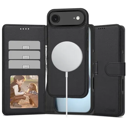 TECH-PROTECT WALLET book type phone case for iPhone 17 black