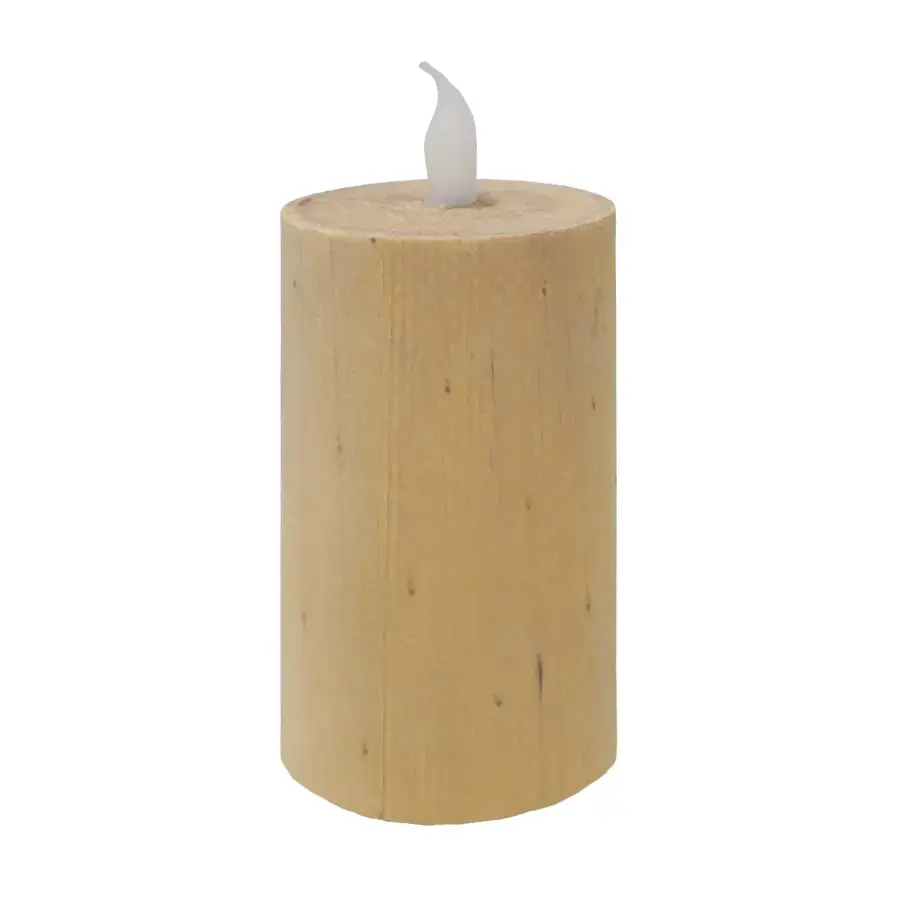 Dekors Svece LED 6x10cm, koka efektu