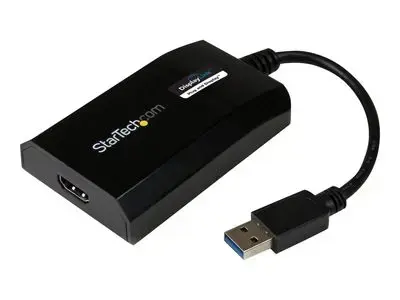 StarTech.com USB 3.0 to HDMI External Video Card Adapter - DisplayLink Certified - 1920x1200 - MultiMonitor Graphics Adapter - Supports Mac & Windows (USB32HDPRO) - external video adapter - black
