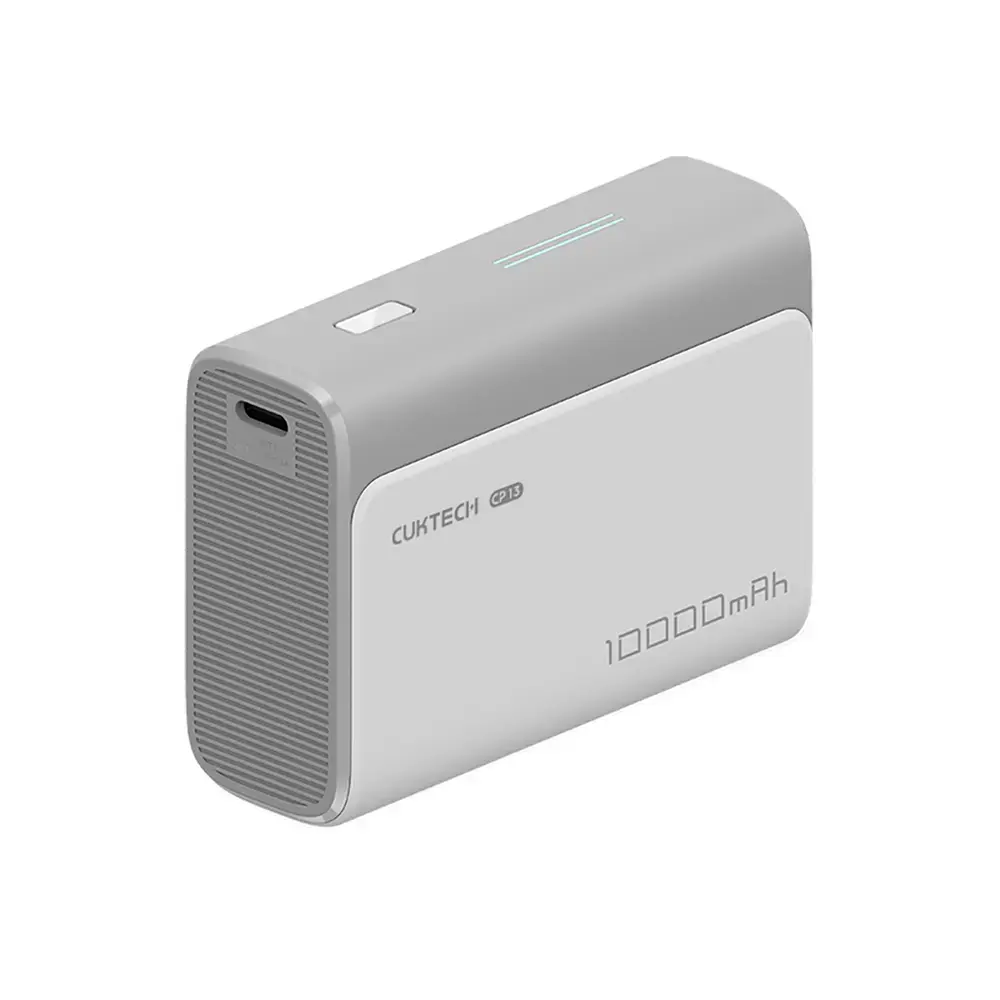 Cuktech CP13 ārējais akumulators (powerbank) | 10 000 mAh | 30W | PD, QC | USB-C, USB-A | pelēks