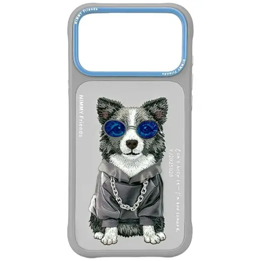 Etui Nimmy Glasses Cool Dog do iPhone 17  Pro szary