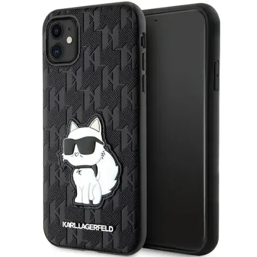 Original Pouch KARL LAGERFELD Saffiano Monogram Choupette KLHCN61SAKHPCK for Iphone 11| Xr Black