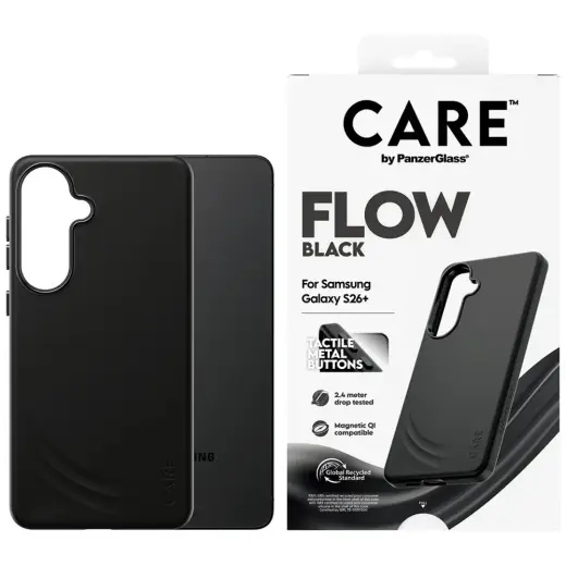 CARE by PanzerGlass Flow Black QI telefono dėklas Samsung Galaxy S26+ (S947) juodas