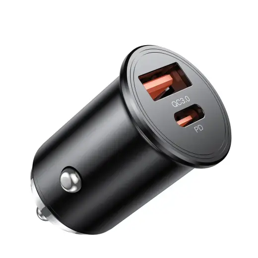 XO car charger CC43 PD QC 3.0 45W 1x USB 1x USB-C black