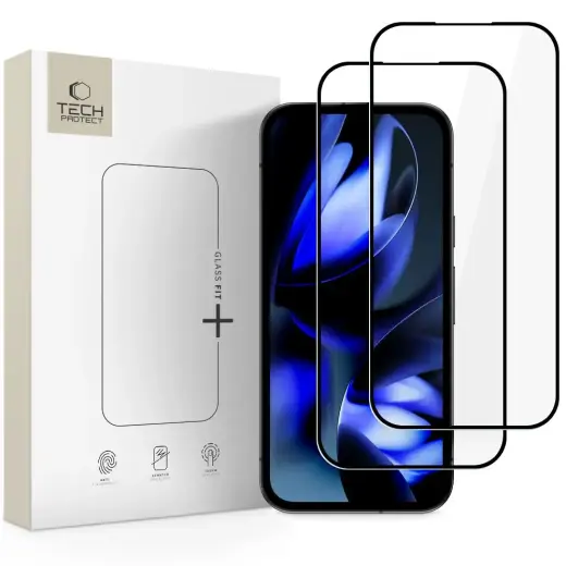 SZKŁO HARTOWANE TECH-PROTECT GLASS FIT+ 2-PACK GOOGLE PIXEL 9A / 10A BLACK