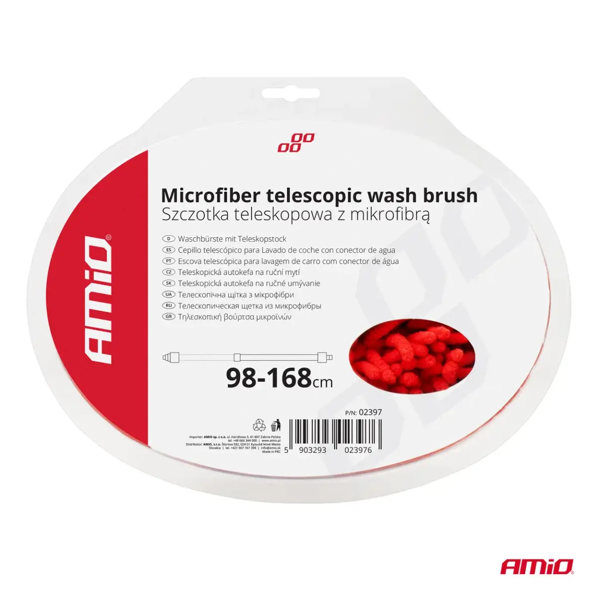 Microfiber telescopic wash brush 98-168cm AMIO-02397