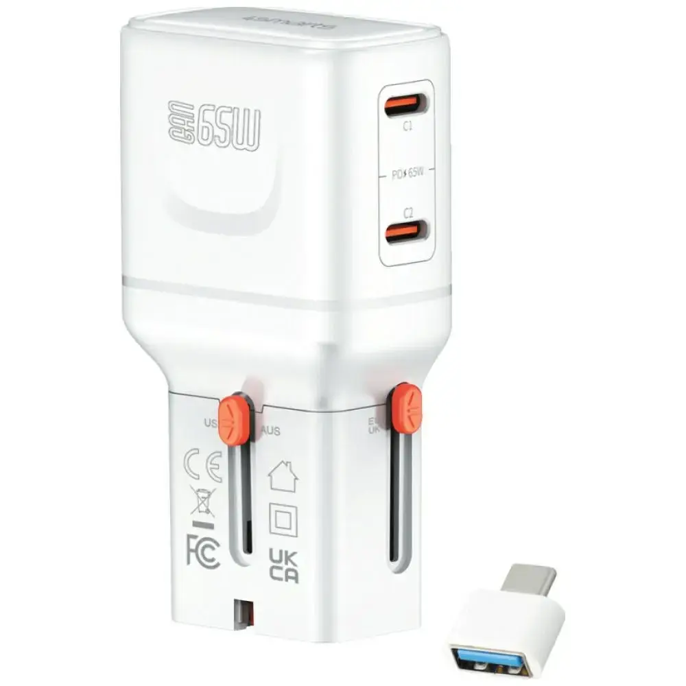 4smarts Nomad Pocket tīkla lādētājs | 65W | GaN | USB-C, USB-A | balts