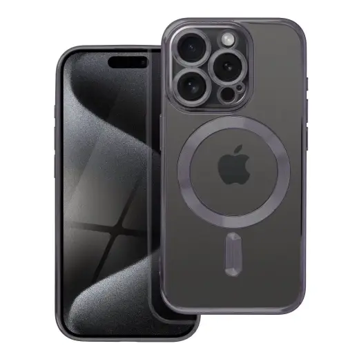 Electro Mag telefono dėklas su MagSafe palaikymu iPhone 15 Pro juodas