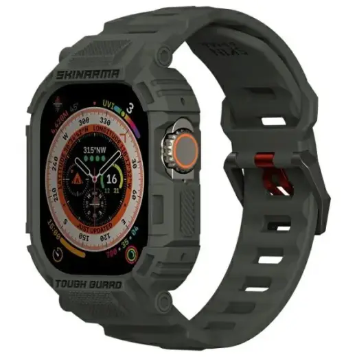 Skinarma Mecha 2in1 viedpulksteņa siksniņa priekš Apple Watch (49 mm) | silikons | zaļa