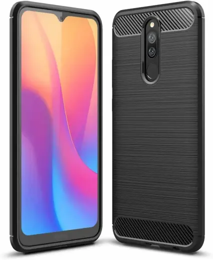 Fusion Trust Back Case Silikona Aizsargapvalks Priekš Xiaomi Redmi 8 | 8A Melns