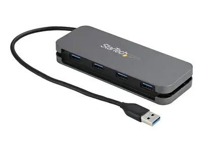 StarTech.com 4 Port USB 3.0 Hub, 4x USB-A, 5Gbps Laptop|Desktop USB Type-A Hub, USB Bus Powered, 11" Long Cable with Cable Management (HB30AM4AB) - hub - 4 ports