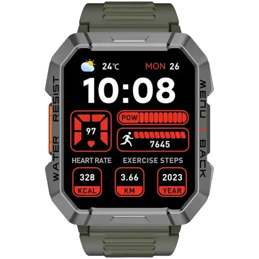 Blackview W60, 2.01inch HD,900mAh Battery, LED Flashlight & Compass Function, 24-hour SpO2 Detection + Heart Rate Monitoring, Monitor Sleep status, Calls and SMS notification, Khaki