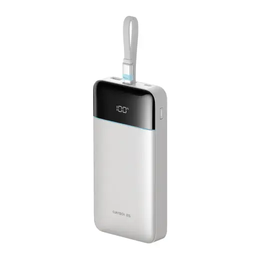 Cuktech LPB252N 120W 25000mAh Powerbank with Built-in USB-C Cable - White