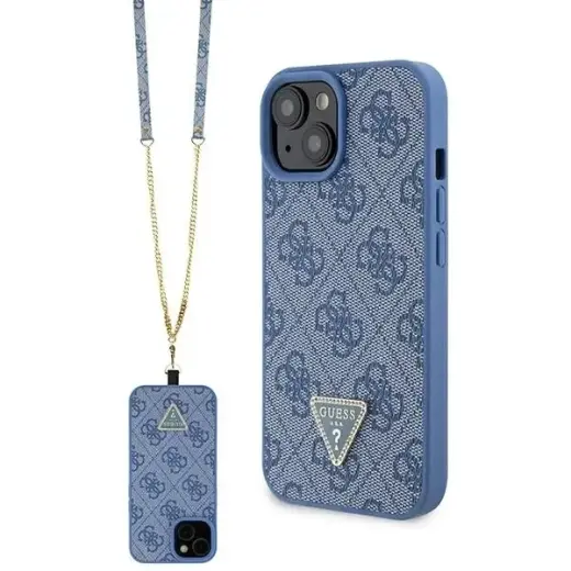 Guess GUHCP15SP4TDSCPB iPhone 15 6.1" blue|blue hardcase Crossbody 4G Metal Logo