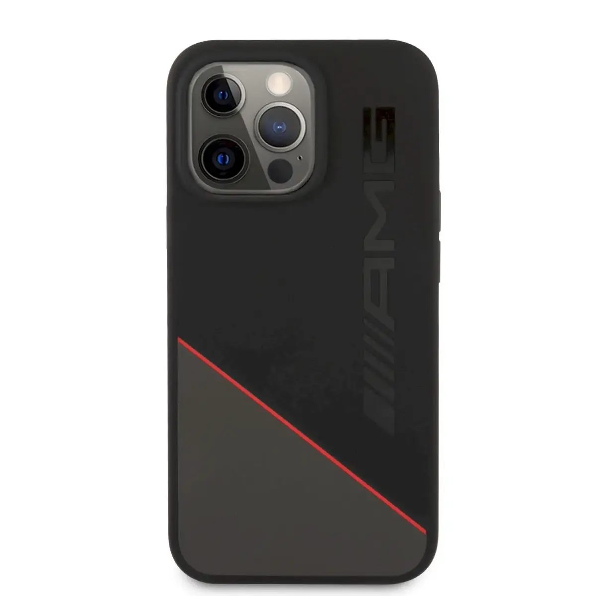 AMHCP13LRGDBK AMG Liquid Silicone Case for iPhone 13 Pro Black|Red
