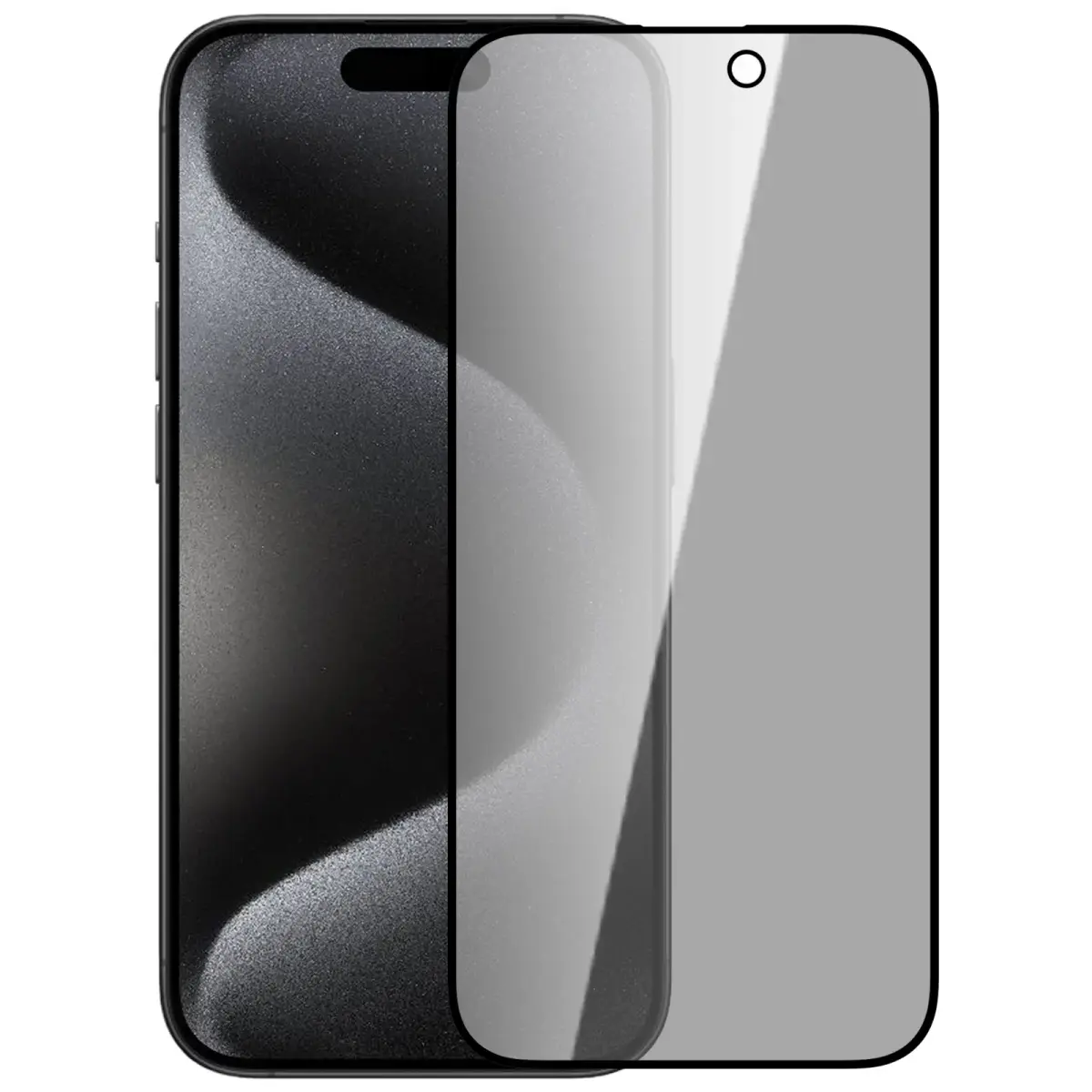 Nillkin grūdintas stiklas telefonui iPhone 15 Pro, juodas, 2.5D 0.33mm Guardian