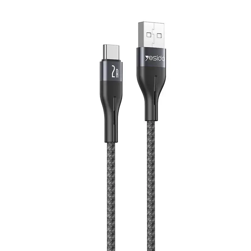 YESIDO CA121 datu pārraides un uzlādes vads | USB-A uz USB-C | 18W | 1m | melns