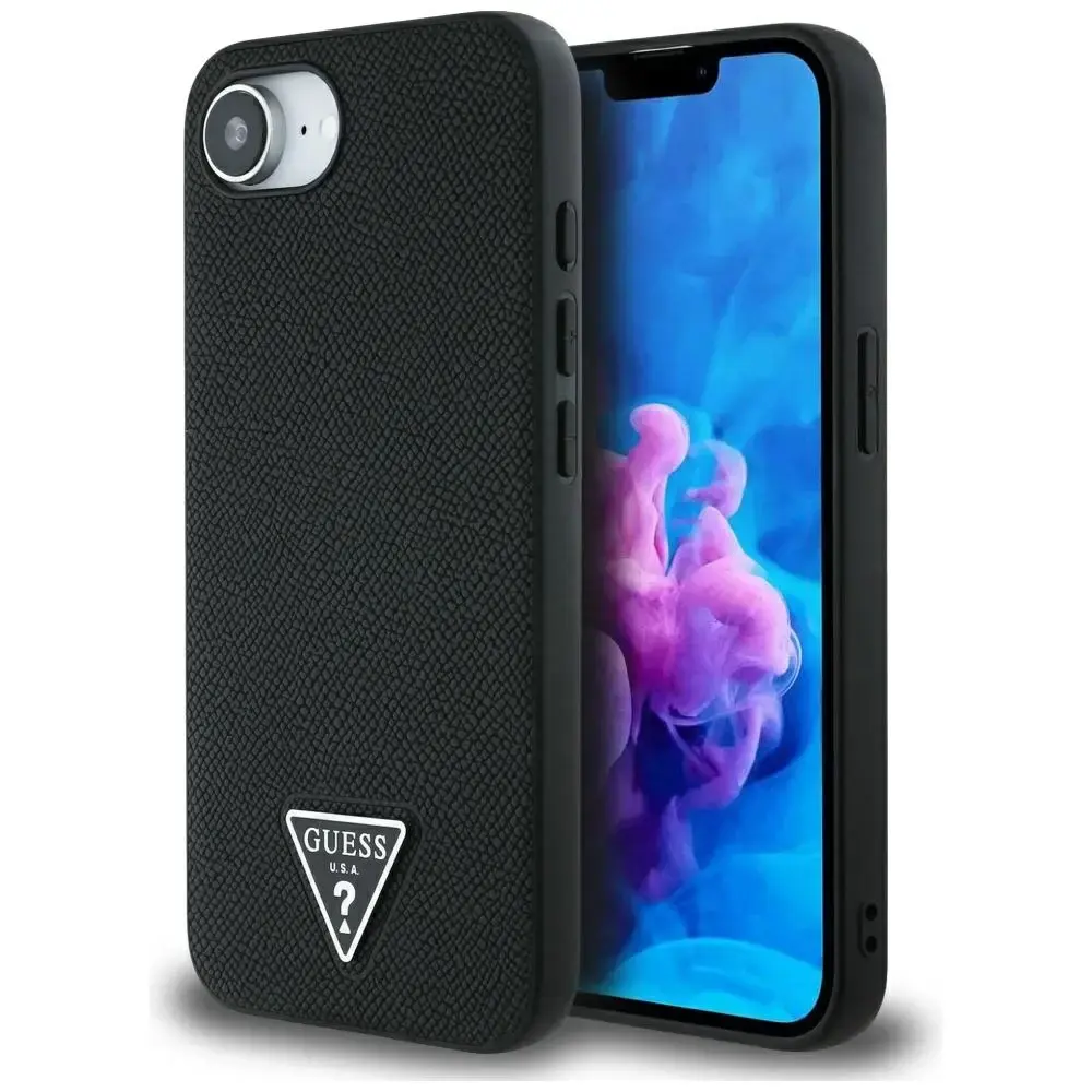 Case Guess Grained Triangle MagSafe for   iPhone 16e black