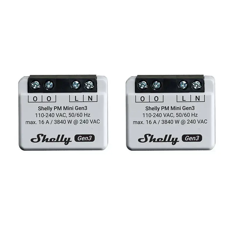 Shelly PM Mini Gen3 Set of 2 Controllers, WiFi/Bluetooth