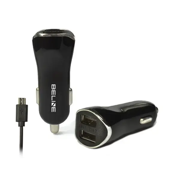 BELINE automašīnas lādētājs | 10W | USB-A | ar microUSB vadu komplektā | melns